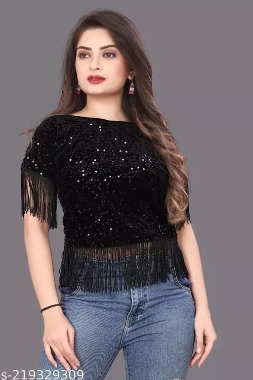 Black women's top from Drpshippr's Women's Collection, featuring a stylish and comfortable design suitable for casual wear.