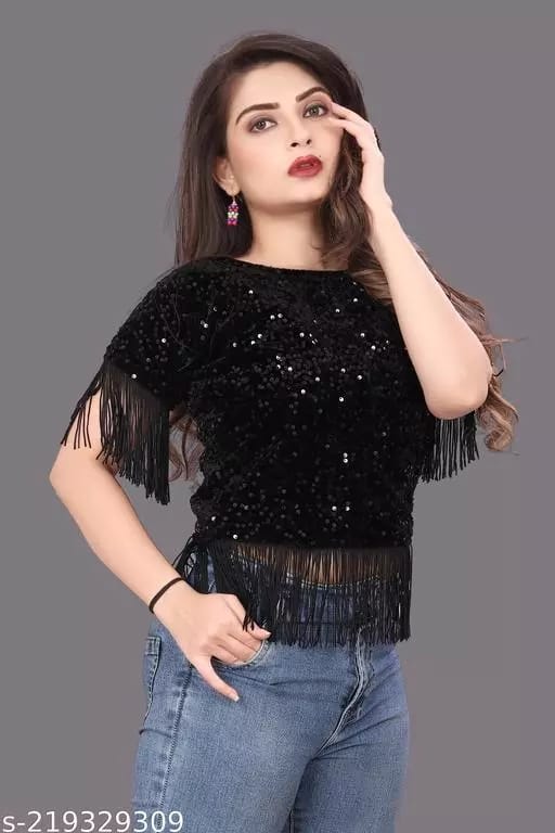 Black women's top from Drpshippr's women's collection, featuring a stylish and comfortable design.