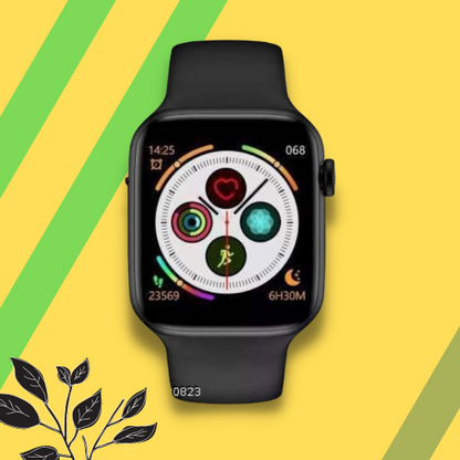 Black Drpshippr Bluetooth T500 smartwatch with calling, ECG monitor, heart rate sensor, fitness tracker, and activity tracking for men and women.