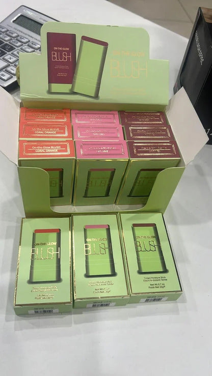Blush Stick 3 In 1 Cheeks Lips Eyes, Moisturing Face Blush Multi-Use Cheek Tint For All Skin Tones