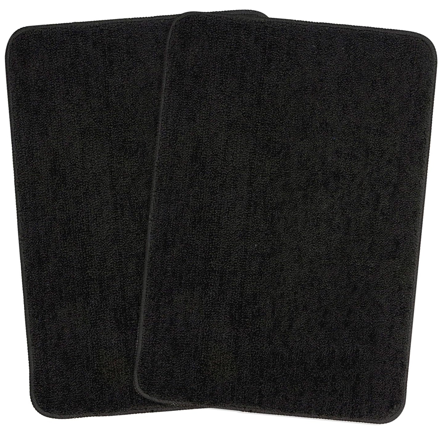 Seasons Microfiber Anti-Skid Bath Mat Pack of 2, Black