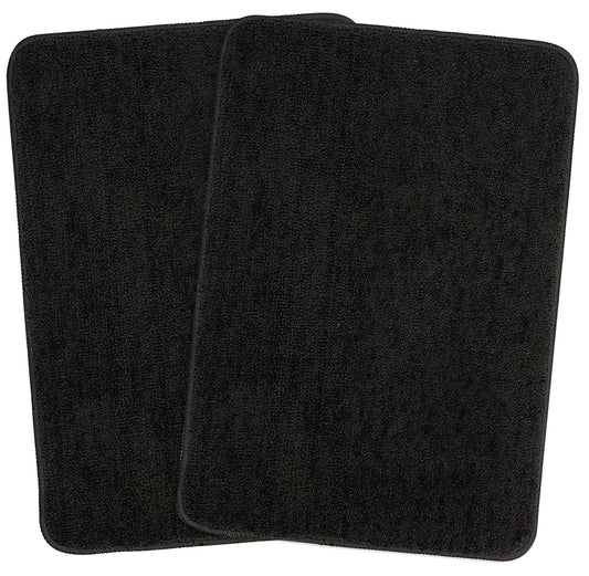 Seasons Microfiber Anti-Skid Bath Mat Pack of 2, Black