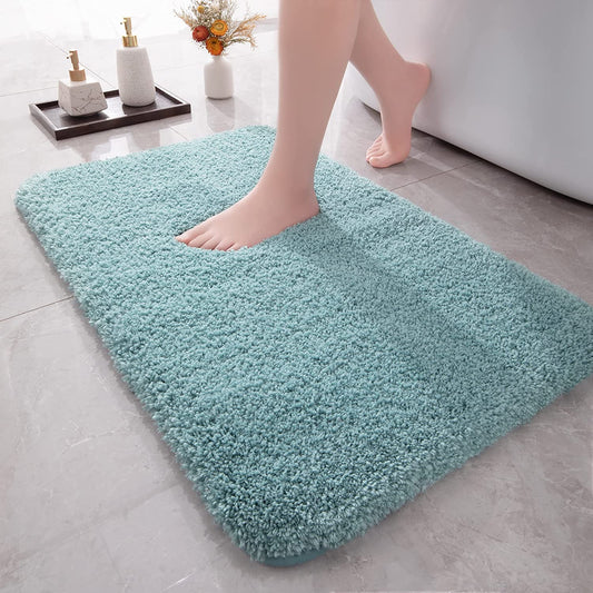 Seasons Microfiber Anti-Slip Bathmat Set, Sky Blue