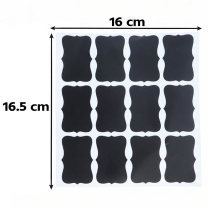 Fancy Shape Chalkboard Sticker Labels With Marker Pen Jar Labels (1 Set)