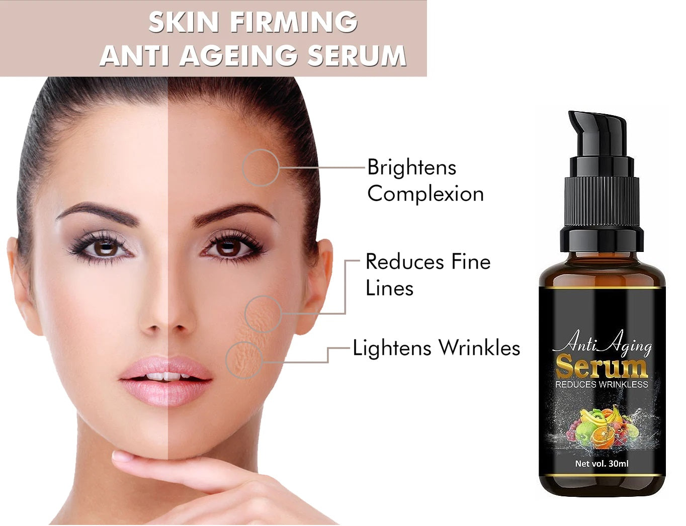 Bon Austin Anti-Aging Face Serum Reduces Wrinkles For Women Pack of 1 of 30ML  (30 ml)