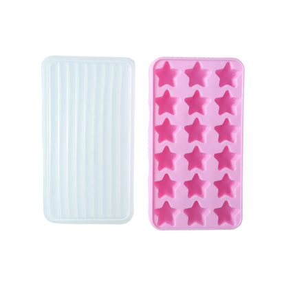 18 Grid Star Shape Ice Cube Tray With Lid (1 Pc)