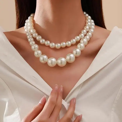 Latest Design Artificial Pearl Mala 2 Layer with Earring – Imitation Jewellery Set