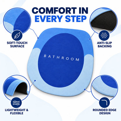 Wukusy rounded circle design bath rug with soft, anti-slip surface, measuring 40x44 cm, ideal for shower or bathroom use.