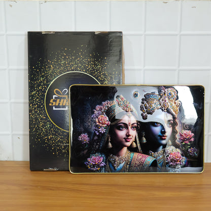 Premium Decorative Radha Krishna Wall Painting Frame 45x30 Cm (1 Pc)