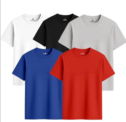 Men's Cotton T-Shirt multicolor combo from Drpshippr, pack of 5, showing various colorful t-shirts in the collection.
