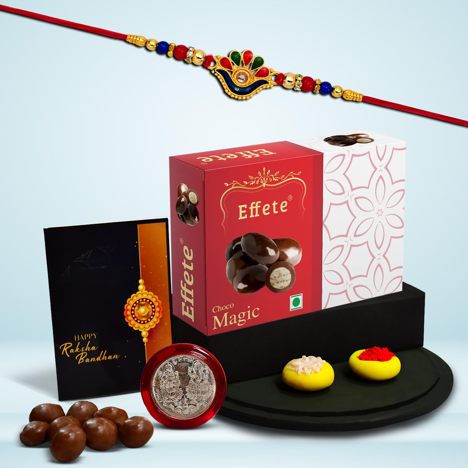 Rakhi (K1_313_em32)  Chocolate Magic 32gm Rakhi For Brother With Gift  Rakhi With Chocolate Rakhi Combo For Brother  Set Of 1 Rakhi  Chocolate