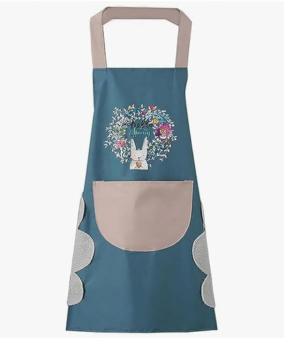 Dropdash religious kitchen apron with spiritual symbols, durable fabric, and adjustable neck strap for cooking and baking.