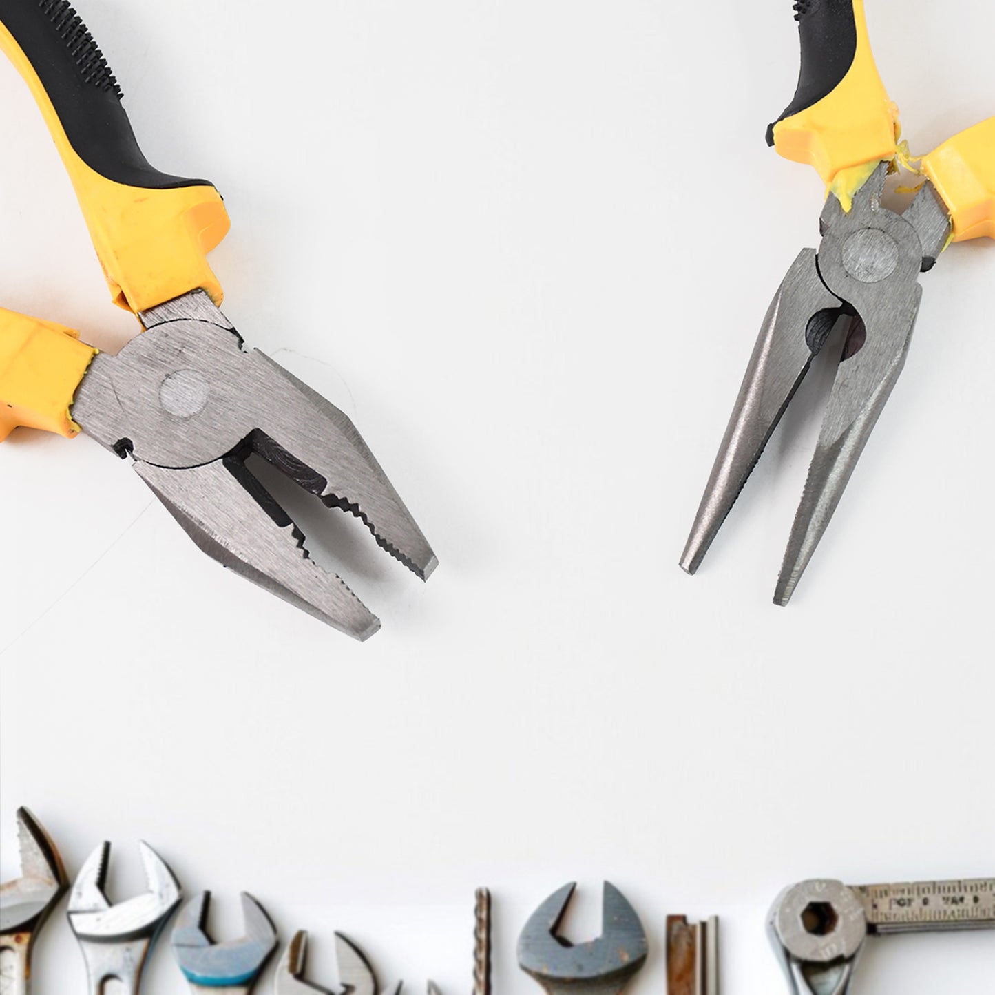 Long Nose Plier And Flat Mouth Plier Combo Tools (2 Pc Set)