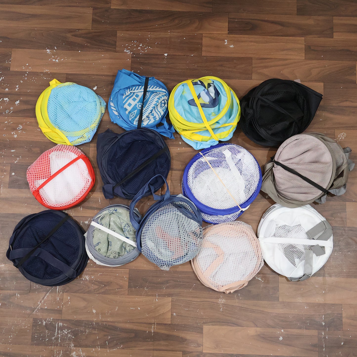 Foldable Mesh Laundry Basket Clothes Storage Bag (1 Pc Mix Design  Size)