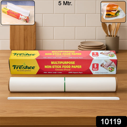 Wukusy Freshee multipurpose grease-proof non-stick food paper roll, 300mm x 5 meters, ideal for baking and food preparation.