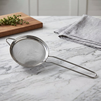Ss Tea Strainer Fine Mesh Sieve Stainless Steel With Long Handle Kitchen (1 Pc)