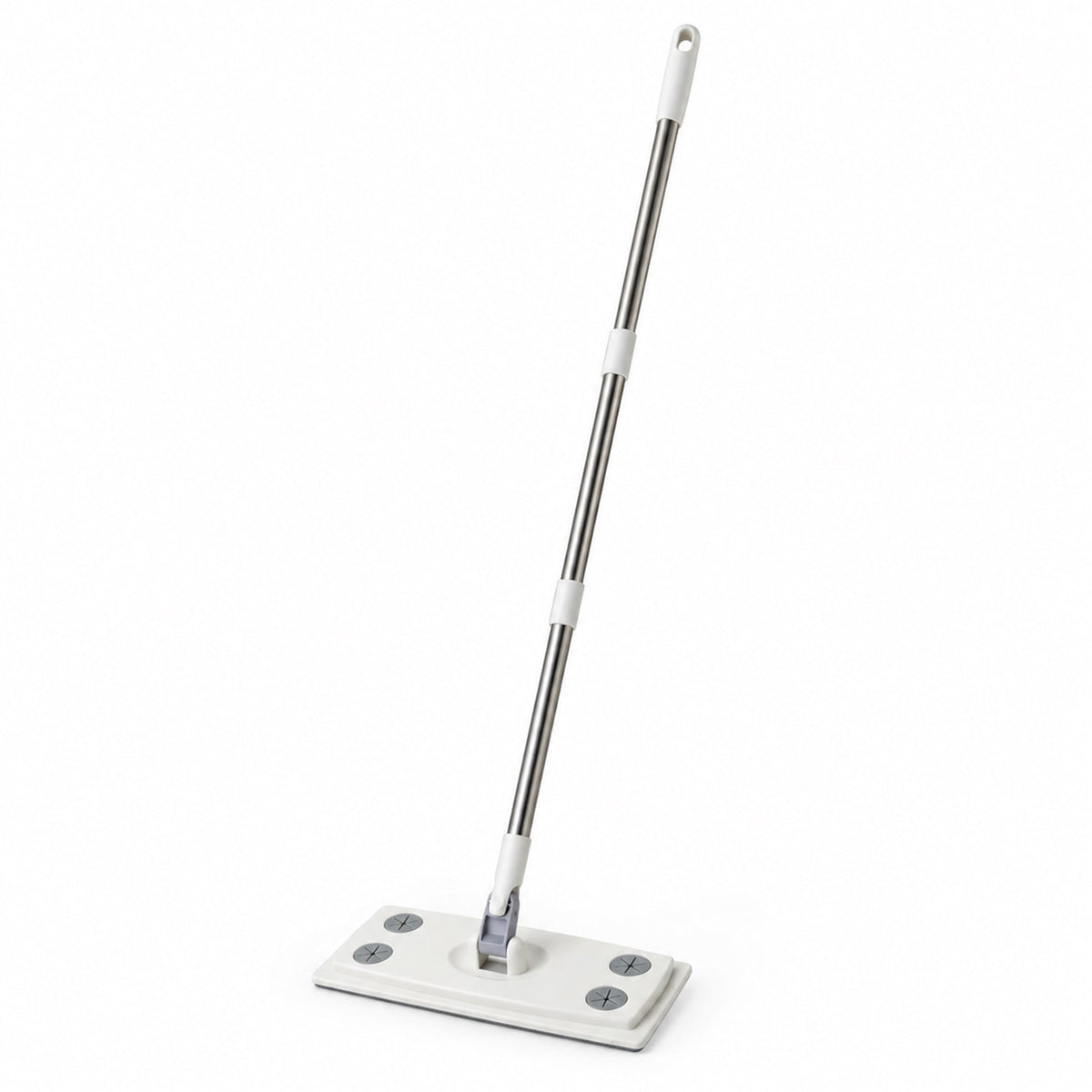 Wukusy rotating flat mop with sectional rod and cloth clips, 110x26 cm, suitable for efficient cleaning and floor maintenance.