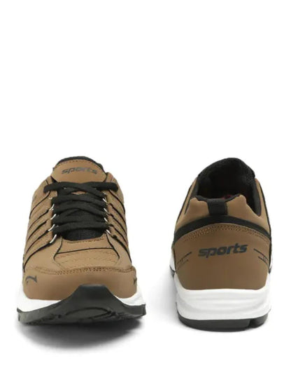 Brown men's sports shoes by Drpshippr, designed for outdoor activities and athletic wear, featuring a comfortable and stylish fit.