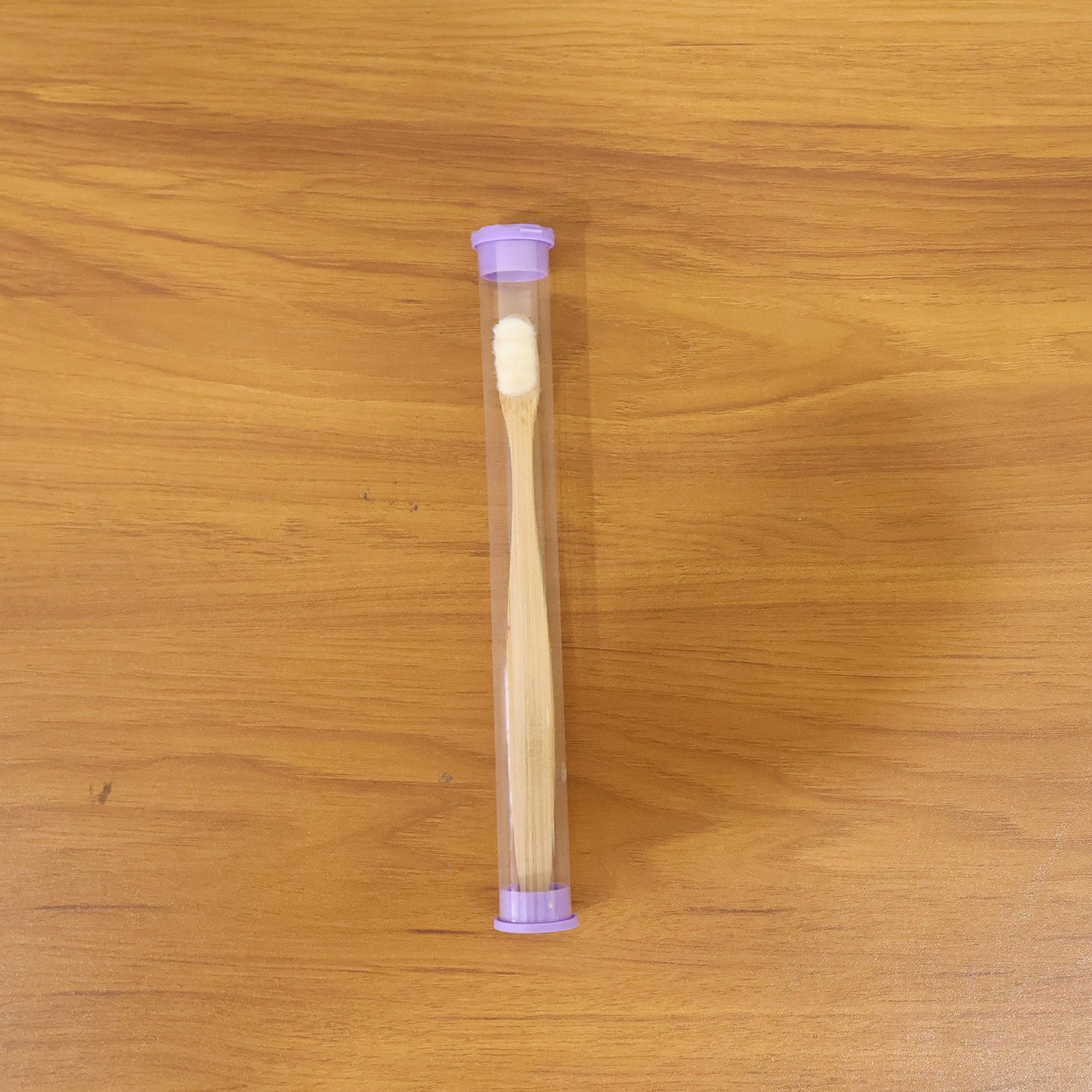 Natural wooden handle toothbrush with case by Wukusy, featuring a sleek design and eco-friendly construction for oral hygiene.
