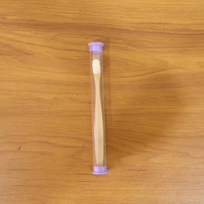 Natural wooden handle toothbrush with case by Wukusy, featuring a sleek design and eco-friendly construction for oral hygiene.