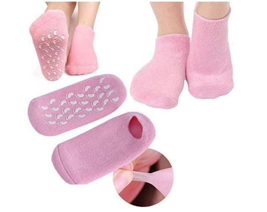 Silicone Gel Spa Socks for moisturizing feet, soft and flexible, designed for soothing and hydrating skin.