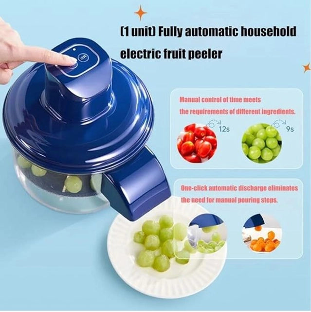 Automatic garlic peeler machine from 35880, showing a compact electric peelers for garlic with a stainless steel exterior.
