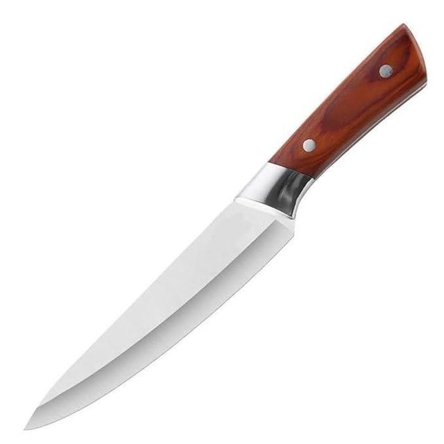 Stainless steel kitchen knife from 25560, featuring a sharp blade and ergonomic handle for precise cutting and food prep.