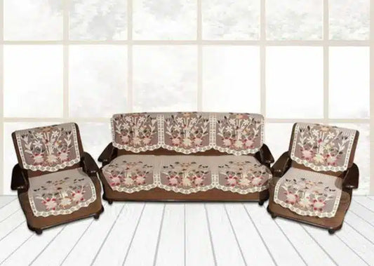 6201 sofa cover draped over a plush sofa, showcasing the protective fabric and stylish design for furniture protection.