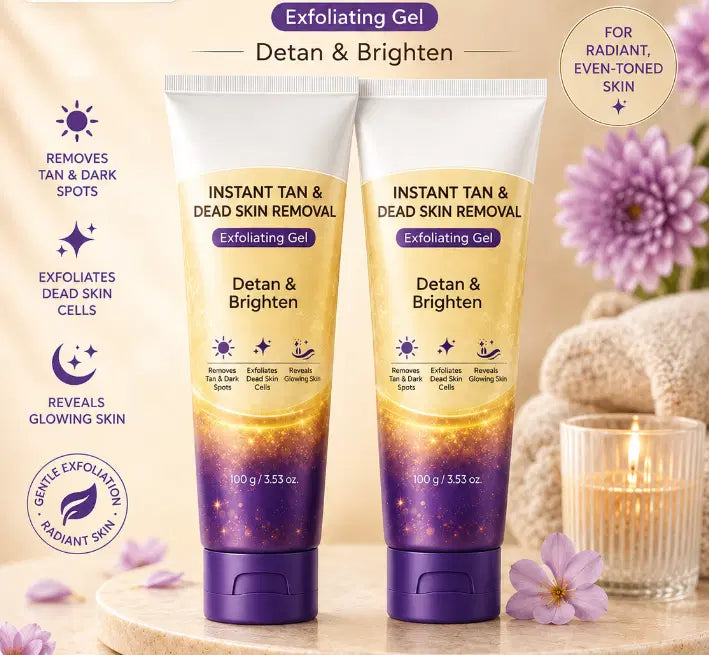 Two 100g packs of 17853 instant tan removal creams, showing the cream and gel textures in the packaging.