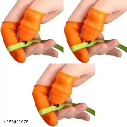Thumb knife finger cutting gloves for kitchen safety, featuring protective finger covers designed for use with kitchen knives.