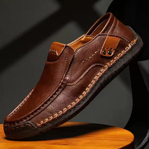anti skid brown semi formal shoes