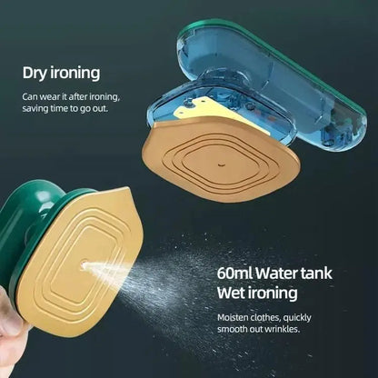Portable 1238 travel iron steamer for clothes, handheld mini iron for dry and wet ironing, ideal for home or outings.