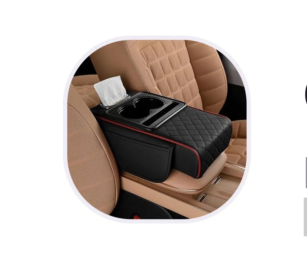 19202 universal 5-in-1 car middle center console cover with cup holder and tissue holder