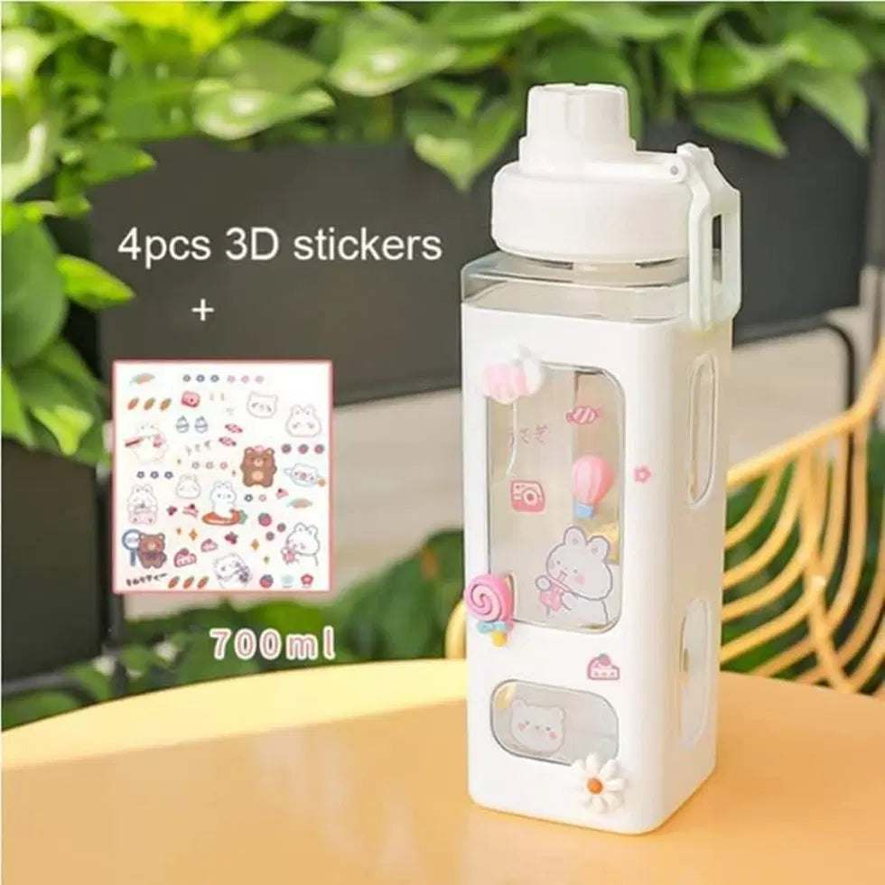 Kawaii 700 ml water bottle with lid and straw by 38011