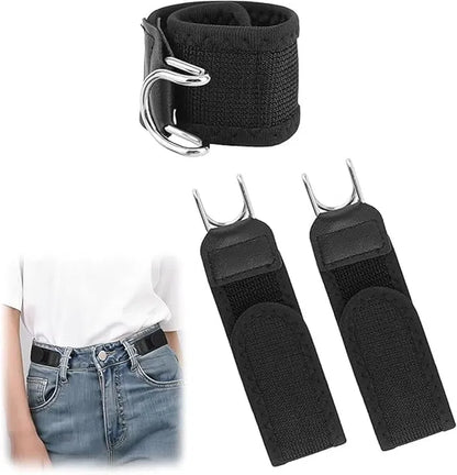 Unisex tactical metal buckleless belt hook with elastic strap, designed for men's belts, by 35252.