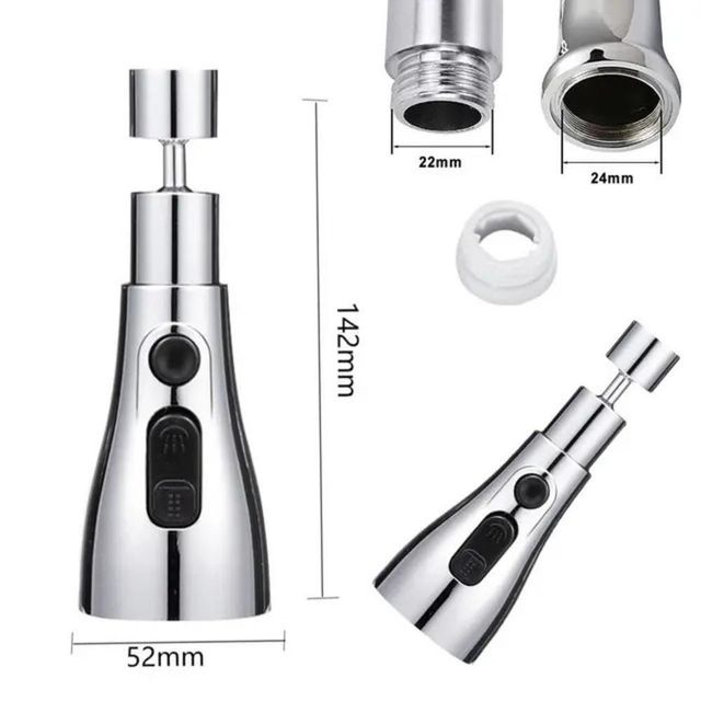 Three-mode kitchen sink faucet by 26041, featuring modern design and easy control for versatile water flow options.