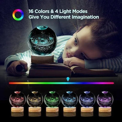Colorful 3D crystal lamp ball from 26041 smart lights collection, featuring assorted designs and vibrant LED lighting.