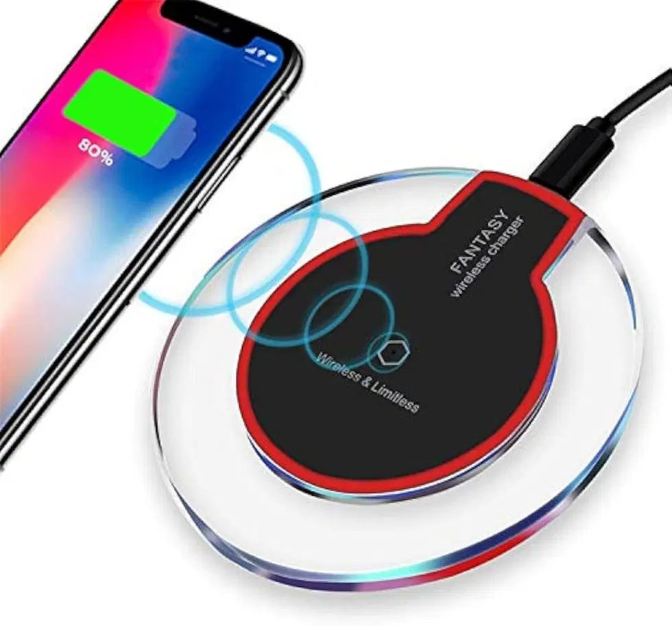 Wireless charger from 18281 brand for mobile devices, compact and sleek design in a set of one.