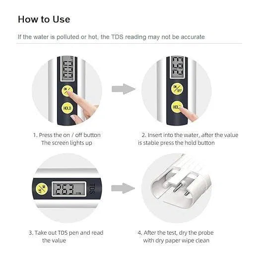 Water TDS Meter Tester from 13162, used for measuring total dissolved solids in water, suitable for outdoor meteorological use.