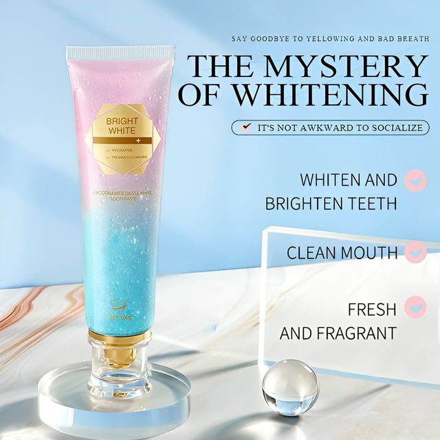 Niacinamide Whitening Toothpaste from 1361, showing the tube with blue and white packaging and the toothpaste's label.