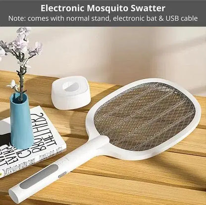 1238 Grab Kart mosquito killer racket, a handheld electric mosquito bat with a plastic handle and metal grid for insect zapping.