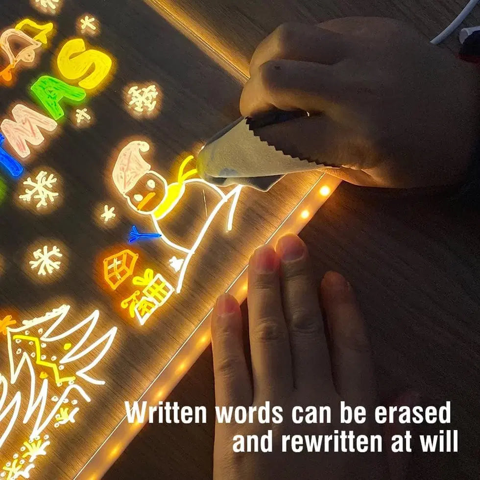 3D LED light glass acrylic writing pad with LED strips by 38011