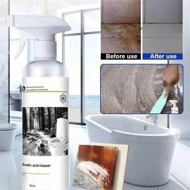 Multi-purpose oxalic acid stain removal spray in a pack of 2, ideal for cleaning and brightening surfaces and stains.