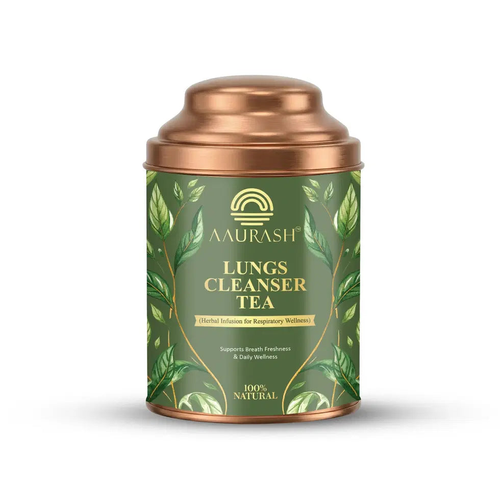Aaurash Lungs Cleanser Herbal Tea | Breathing Comfort & Detox Support Tea | Supports Respiratory Wellness & Natural Detox | Caffeine-Free Herbal Tea