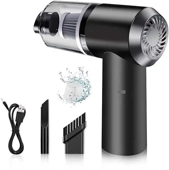 Portable wireless car vacuum cleaner with suction and air duster functions, compact design by 1238.