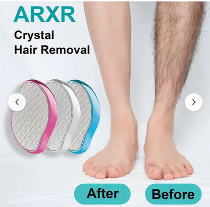 Reusable crystal hair eraser for women and men, 4485 brand, shown as a sleek, clear hair removal tool in a pack of two.