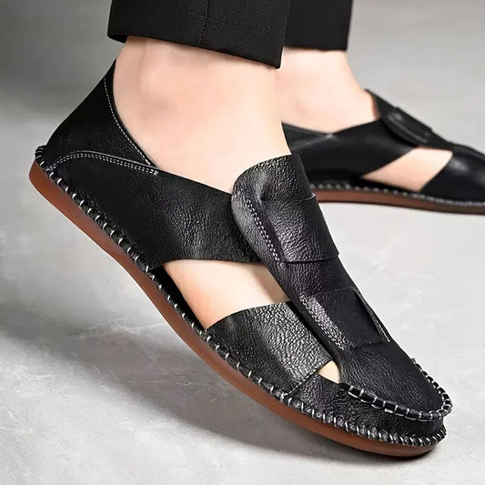 mens casual comfy foot sandal black