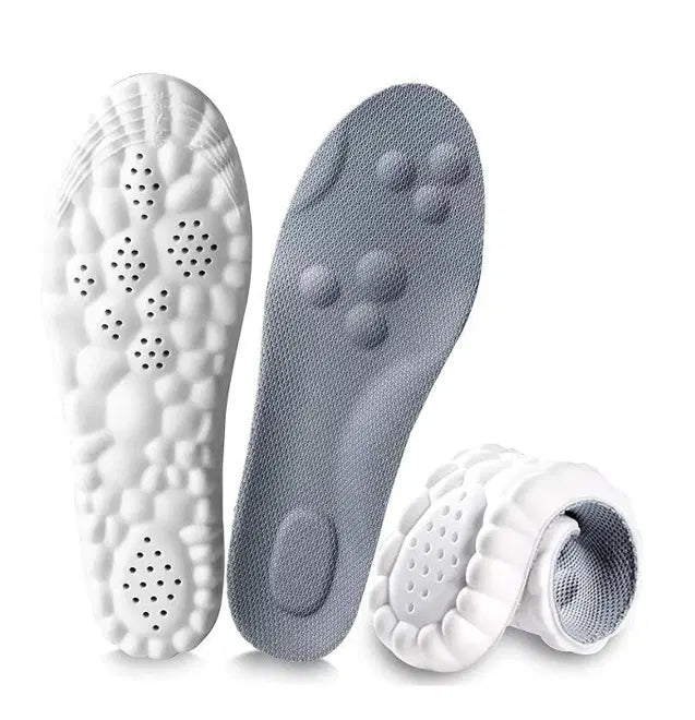 Unisex memory foam bubble shoe insoles, 1 pair, providing cushioning and comfort for athletic or casual shoes.