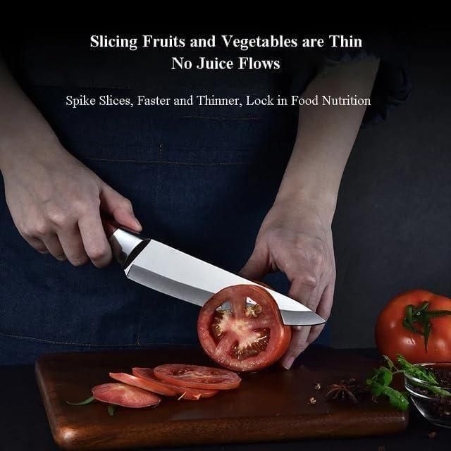 Stainless steel kitchen knife from 25560, featuring a sharp blade and ergonomic handle for precise slicing and chopping.