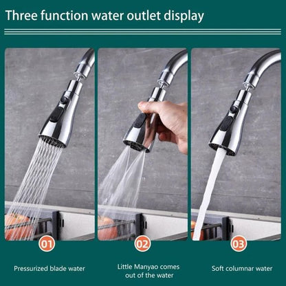 Three-mode kitchen sink faucet by 26041, featuring modern design and easy-to-use controls for versatile kitchen water flow.